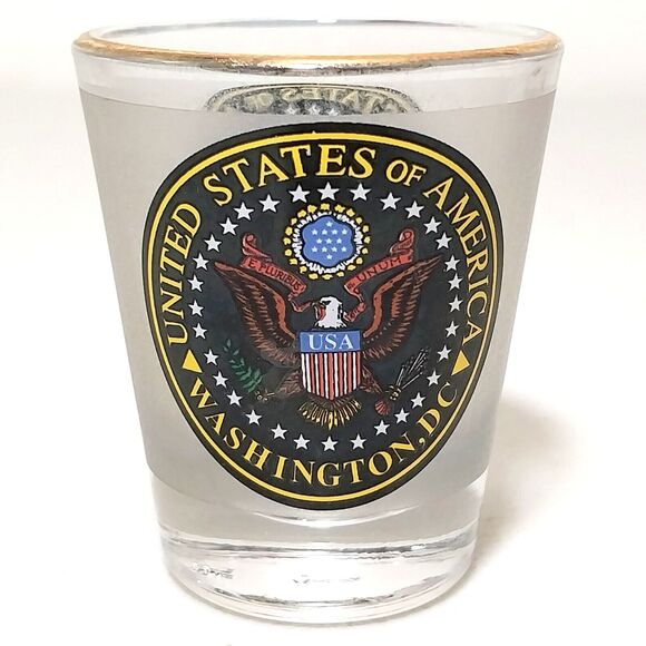 United States Of America Washington DC Shot Glass With Gold Rim #S005 - Picture 2 of 4